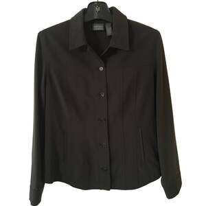 Additions by Chico's Size 0 (S) Chocolate Brown Button-up Jacket Long Sleeves